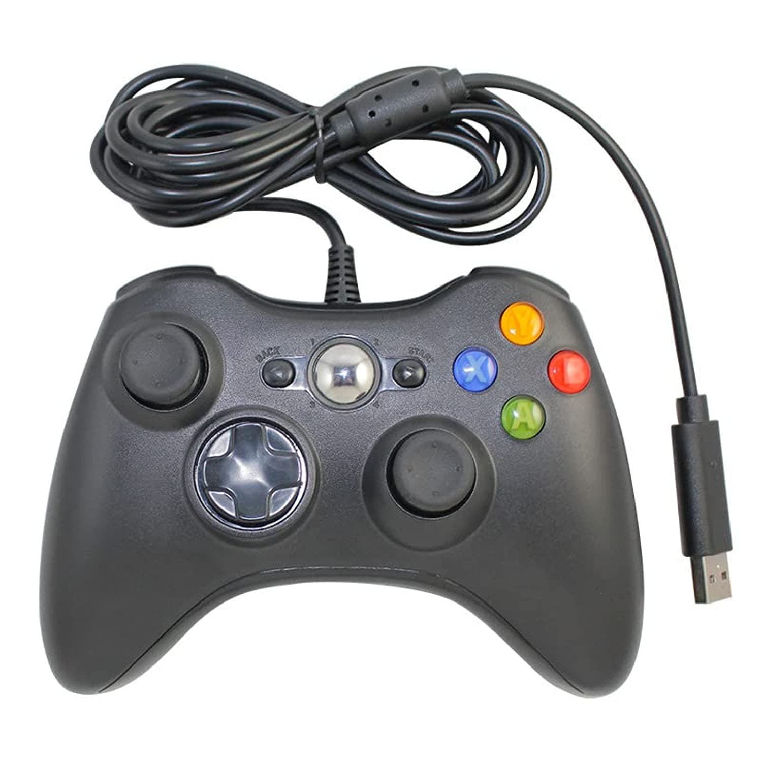 Wired USB Game Pad Joypad Controller for MICROSOFT Xbox 360 Slim / PC Black