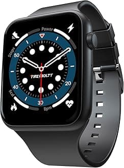 Ring Bluetooth Calling Smartwatch with SpO2 & 1.7” Metal Body with Blood Oxygen Monitoring, Continuous Heart Rate, Full Touch & Multiple Watch Faces (Black)