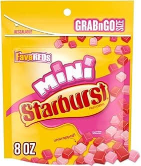 STARBURST Minis FaveREDs Fruit Chewy Unwrapped Easter Candy for Easter Basket Stuffers, Grab N Go, 8 oz Bag