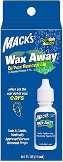 Wax Away Ear Wax Removal Aid – 0.5 FL OZ Ear Drops with Foaming Action