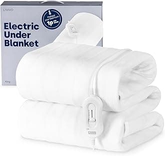 LIVIVO Electric Blanket King Size - Heated Blanket with 3 Heat Levels, Quick Heat-Up, Detachable Control, Overheat Safety System - Electric Underblanket, Heated Mattress Topper, 165x137cm