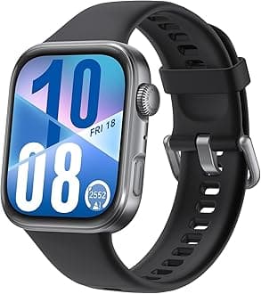 Watch FIT 4 smartwatch, 1.82" Large Display, Up to 10-Day Battery Life, Dual Band GPS, 100+ Sports Modes, Fitness Health Tracker, Emotional Assistant, Compatible with Android iOS, Black
