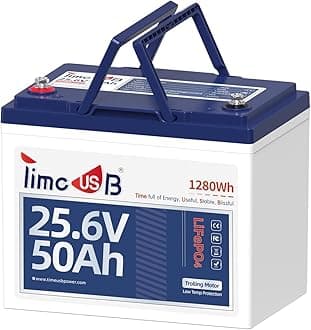 Timeusb 24V 50Ah LiFePO4 Lithium Battery Enhanced Version, Max Continuous Discharge 1.2C (60A), IP65 Low-Temp Protection Deep cycle Battery Fit for High Power Motors/Equipment/RV (Group24)