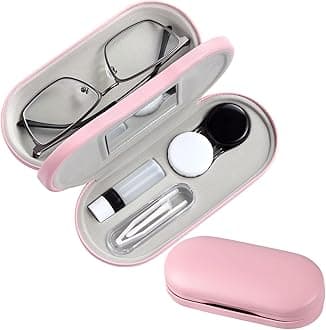 AITIME Contact Lens Case, Contact Box Kit, 2 in 1 Double Sided Portable Contact Lense Case and Eyeglasses Case, with Marbling, Multifunction, Durable, Compact, Portable Storage Kit