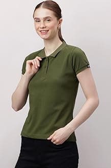 Womens Polo Collar Neck T-Shirt Top (Design: Solid)