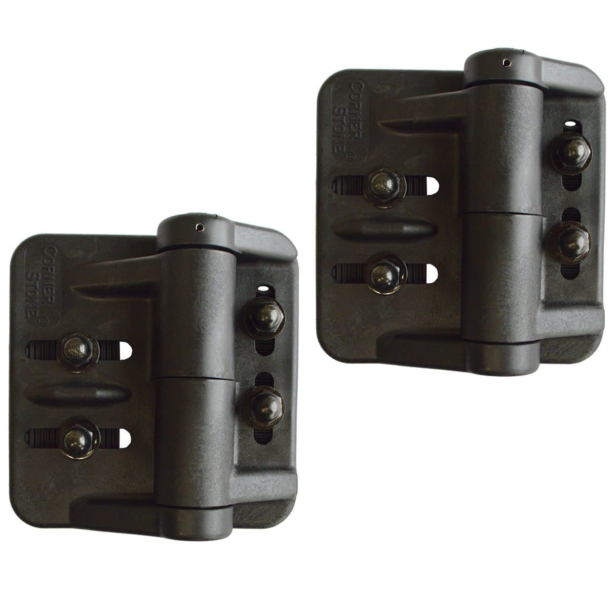 Cornerstone Black Nylon Polymer Medium Size Multi Adjustable Hinges | Fasteners Included | 2 Hinges Included | CH200F-SD-BK