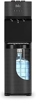 Brio Self Cleaning Bottom Loading Water Cooler Water Dispenser Black Stainless Steel 3 Temperature Settings Hot, Room & Cold Water UL/Energy Star Approved, CLBL520SCBLK