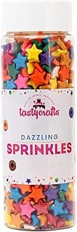 Tastycrafts Edible Star Shaped Sugar Sprinkles for Cake Decoration | Star Candy for Cake Decor | for Cake Decorations & Toppings | for Dessert, Cakes, Cupcakes, Waffles, Cookies (Mix Color)