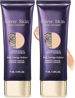 All over Complexion Perfector,Body Coverage Perfector,Tattoo Cover up Makeup Waterproof,Transfer-Resistant Body Makeup,Long Last Body Foundation (2pcs)