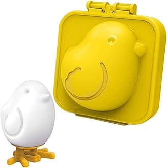 AEGYPIUS Boiled Egg Mold, Yellow Cute Hard Boiled Egg Shaper, 2.75x2.36 Inch Egg Mold for Bento Lunch, Sushi or Rice Balls, Reusable Food Shaping Tool for Fun Meal Presentation