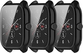 3Pack Compatible for Amazfit GTS 4 Case Screen Protector Cover, TPU Plated Full Coverage Screen Protector Case Bumper Shell Protective Cover for Amazfit GTS 4 (3*Black)