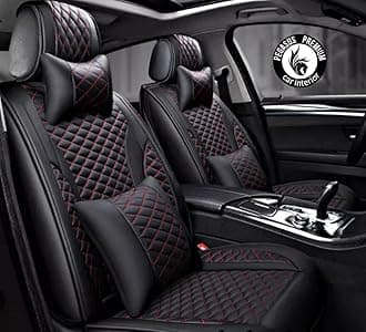 PegasusPremium PU Leatherite Car Seat Cover for Mahindra XUV 700- 7 Seater (Black, Red)