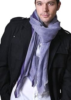 Anika Dali Men's Modern Speckle Purple Scarf Lightweight Silky Soft Cozy Fashionable