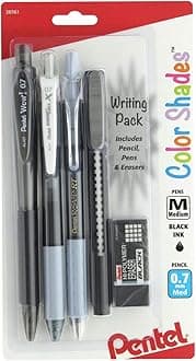 PentelColor Shades Writing Pack Black 5pc