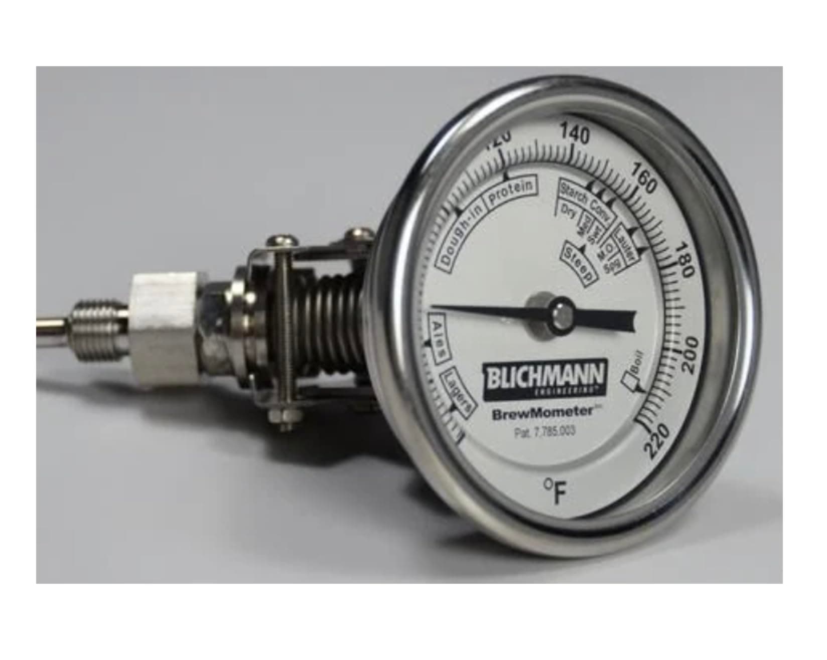 Blichmann Engineering BrewMometer™ Sanitary Thermometer, Weldless Design, Adjustable and Fixed Face Options, Brewing/Kitchen Use, Celsius and Fahrenheit (Fahrenheit-Adjustable)