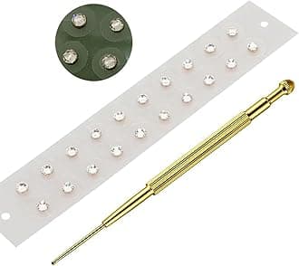 Ear Seeds Acupuncture Kit - Acupressure with Ears Seed, with Bonus Free Chart and Brass Acupressure Probe - for Balance & Wellness (Crystal 20pcs)