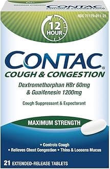Contac Cough & Congestion Maximum Strength Controls Cough, Thins and Loosens ...