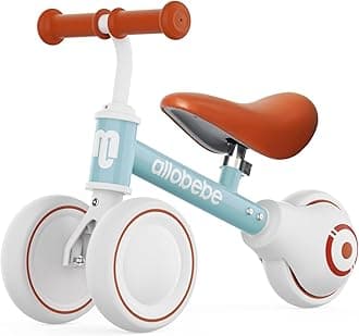 allobebe Baby Balance Bike, Cute Toddler Bikes 12-36 Months Gifts for 1 Year Old Girl Bike to Train Baby from Standing to Running with Adjustable Seat Silent & Soft 3 Wheels