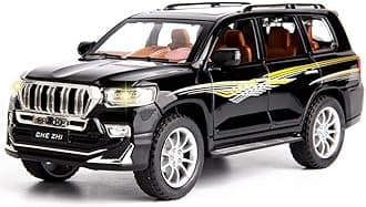 Toyota Prado SUV | 1:24 Scale | Big Size Diecast Model Alloy Metal Pull Back Toy car for Kids with Openable Doors & Light, Music Toy Vehicle for Kids 【Colors as Per Stock】