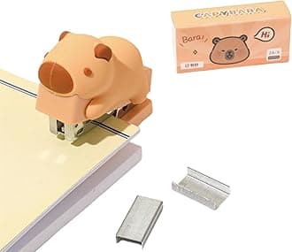 Cute Capybara Desktop Stapler with Staples, Small Mini Office Stapler, Cartoon Staplers for Desk, Handheld Staplers for Home Office (Capybara)