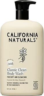 California Naturals Body Wash for Women and Men, Vitamin E Shower Gel Cleanser, Natural, Vegan & Cruelty Free, Paraben & Sulfate Free, Moisturizing Skin, Coconut, All Skin Types, 16.5 fl oz