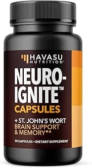 NeuroIGNITE Brain Supplements for Memory and Focus - 30 Count - Nootropics Brain Support Supplement with Bacopa, Ginkgo Biloba, St. John's Wort, Phosphatidylserine - Non-GMO Capsules, 1-Month Supply