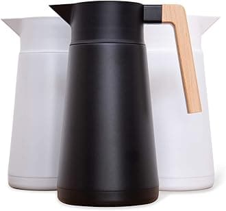 - Thermal Coffee Carafe 68 Oz - Large Stainless Steel Insulated Carafe - 2 Liter Double Walled Vacuum Thermos Coffee and Beverage Dispenser with Tea Infuser and Strainer (Black)
