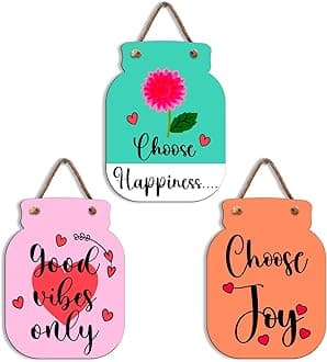 Sehaz Artworks Wooden Wall Hangings For Home Decoration | Home Decor Items For Living Room | Home Decoration Items stylish | Room Decor Wall Decor Items for Bedroom | wall art |Good vibes only