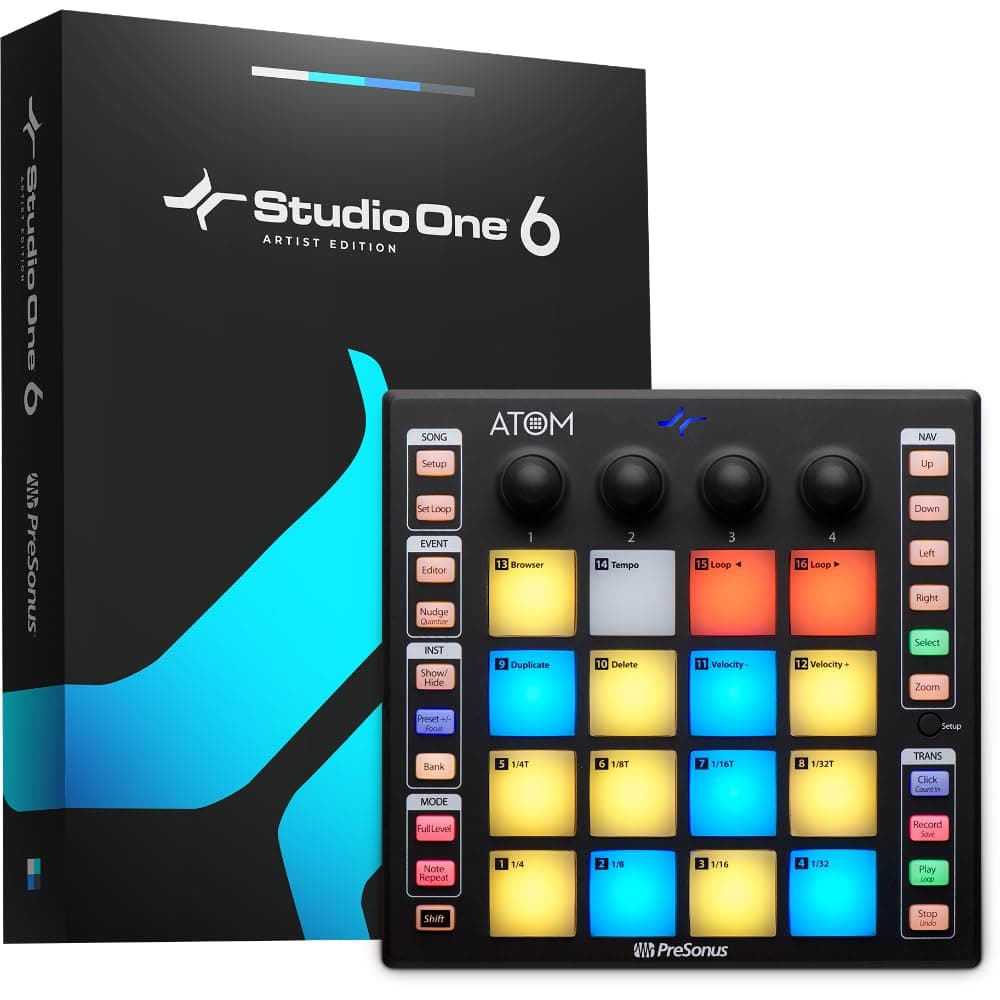 Atom Production & Performance Midi Pad Controller With Studio One Artist And Ableton Live Lite Recording Software