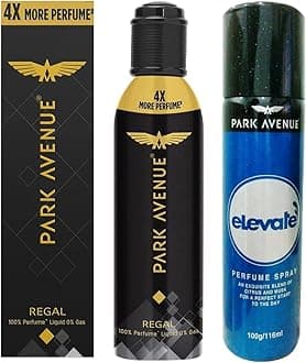 Park Avenue Regal NO GAS Premium Perfume For Men Long Lasting Fragrance 130ml & Park Avenue Elevate Perfume Spray, 100g
