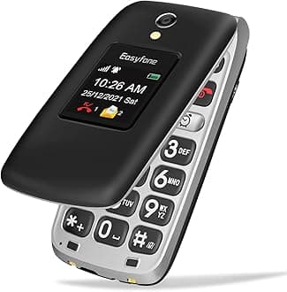 Easyfone Prime-A1 Pro 4G Flip Cell Phone | Easy-to-Use Big Button Cell Phone for Seniors | SOS Emergency Button | Photo Speed Dial, Clear Sound, Large Fonts | SIM Card Included and Charging Dock