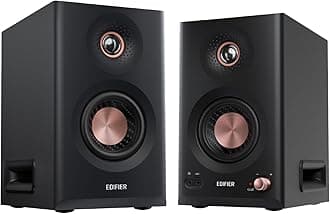 Edifier MR5 2.0 Studio Monitor Bookshelf Speakers, 110W(RMS), Hi-Res Audio, Bluetooth 6.0, 3-Way Active Design, Room Compensation, XLR/TRS/RCA Inputs, Compact Size for Home Studio & Music - Black
