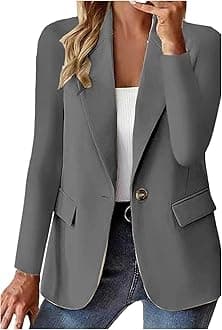 DroeadgorBlazers for Women 2025 Trendy Business Casual Jackets Long Sleeve Open Front Cardigan Work Suit Spring Fashion Blazer