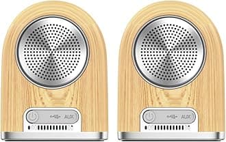 portable Bluetooth Speaker, Magnetic TWS Stereo Wireless Speakers with HD Sound and Bass, Built-in Mic, Dual-Driver 10W Powerful Waterproof for Android Iphone iPad Home Outdoor Travel(Wood Grain)