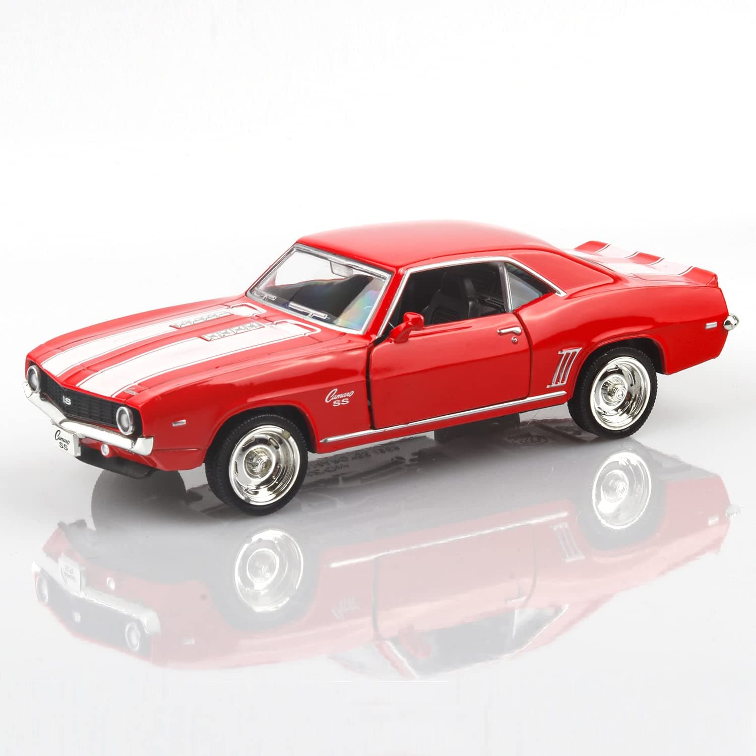 1/36 Scale Diecast Cars,1969 Camaro SS Cars Models,Pull Back Vehicles Toy Cars,Cars Gifts for Boys Girls (Red)