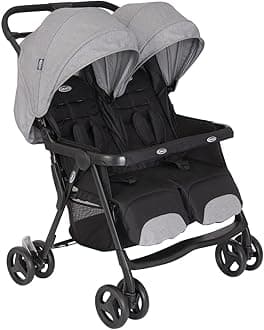 Graco DuoRider Lightweight Double Pushchair, Suitable from Birth to Approx. 3 Years, Steeple Gray Fashion