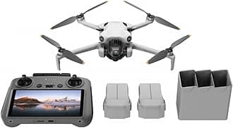 Mini 4 Pro Fly More Combo Plus (DJI RC 2), Folding Mini-Drone 4K HDR Camera, 2 Extra Batteries Plus for 45-Min Flight Time, MOIAT Certified, UAE Version, Official Warranty Support