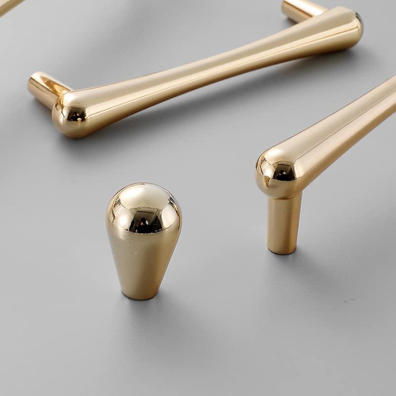 8Pack Gold Cabinet Knobs Luxury Dresser Knobs Shiny Gold Drawer Knobs Unique Gold Knobs for Cabinet Hardware Light Gold Knobs for Dresser Decorative Kitchen Cabinet Knob Pull Handles