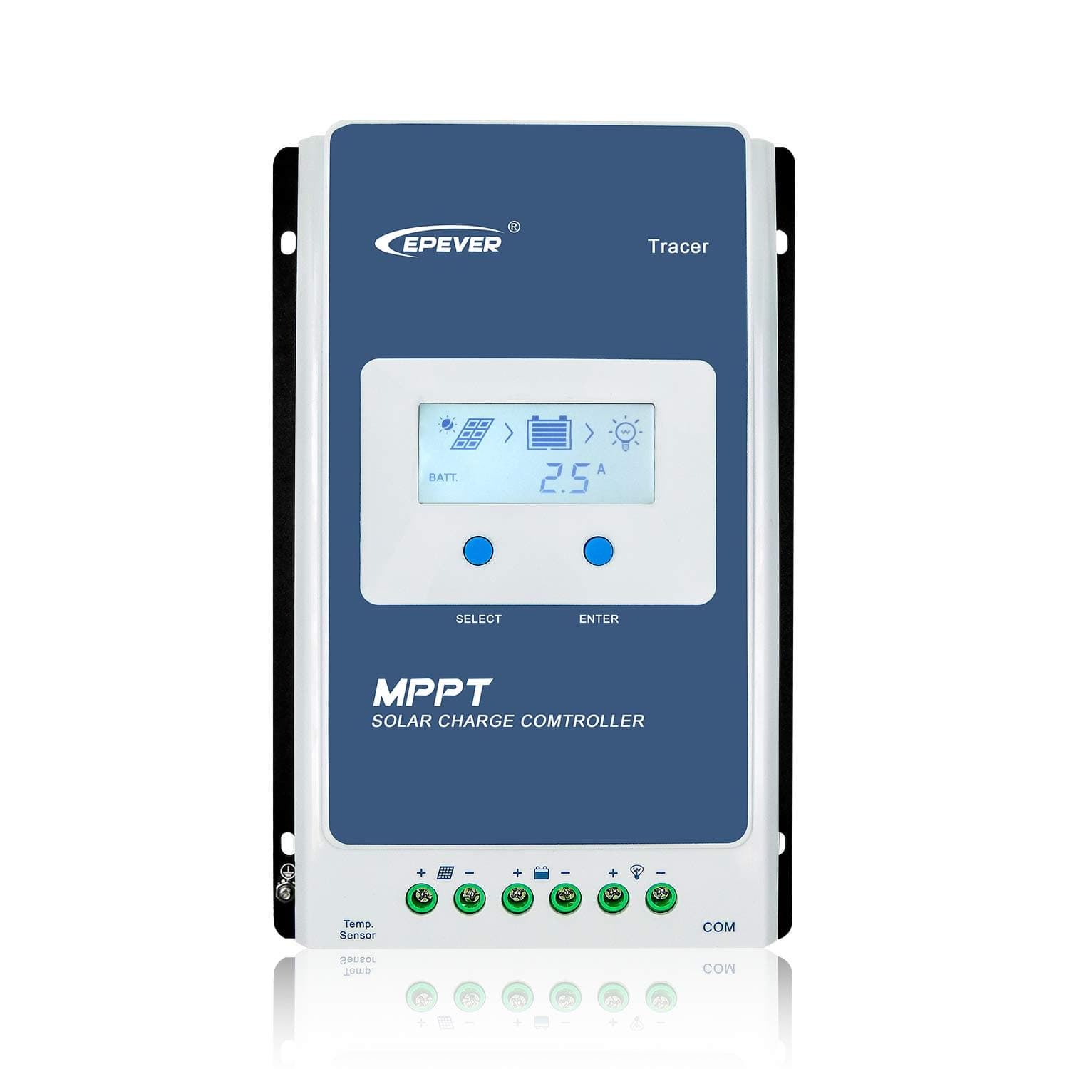 EPEVERMPPT Solar Charge Controller 40A 12V/24V Auto Common Negative Grounding with LCD Display Max PV 100V Solar Panel Battery Charging Regulator for Gel Flooded Sealed Lithium Battery (40A MPPT)