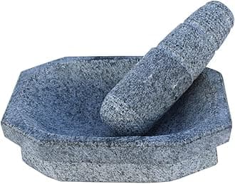 Mortar and Pestle Set Stone 8inch (8 in) greay