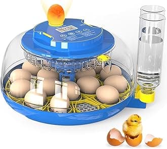 Incubators for Hatching Eggs 18 Chicken Egg Incubators with Automatic Egg Turning and Humidity Control - Chicken Incubators, Temperature & Humidity Display, for Chicken, Hatch Quail, Duck and Goose