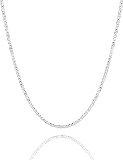 925 Sterling Silver Rope Chain Lobster Clasp 2.5mm Silver Chain for Men Women Silver Necklace Chain 16-30 Inches