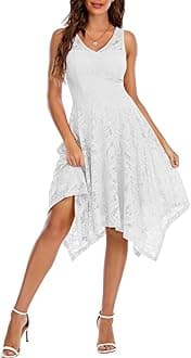 Women's Cocktail Party Dresses 2025 Handkerchief Hem Lace Formal Wedding Guest Bridesmaid Fancy Prom Dress