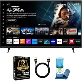 Vizio 65-Inch 4K UHD LED Smart TV Bundle - Dolby Vision, HDR10+, VRR, Bluetooth, Alexa Compatible, Voice Remote with UAX HDMI Cable, 12-Month CPS Protection.