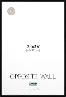Opposite Wall (24x36 in | 61x91 cm) Black Solid Oak Wood Picture Frame Poster Frame Photo Frame