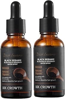 Black Sesame Hair Growth Serum, Black Sesame Black Rice & Rosemary Water Spray,Black Sesame Oil for Hair, Black Sesame Hair Serum (2pcs)