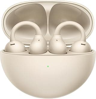 FreeClip, Groundbreaking Aesthetic Design, Feather-light Wearing, Open-ear Listening, AI Crystal-Clear Call, Long Battery Life, Dual-Device Connections, Beige