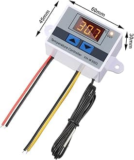 XH-W3001 Digital LED Temperature Controller Module Digital Thermostat Switch with Waterproof Probe Programmable Heating Cooling Electronic Thermostat Range from -50℃ to 110℃ (12V 10A 120W) (4 Pieces)