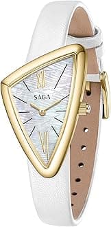 Sailboat Women's Luxury Quartz Watch with Swiss Movement, Roman Numeral Dial, Danube Crystal, Stainless Steel Triangular Case, 3ATM Water Resistant - Elegant Gift for Small Wrists
