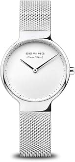 Women's Analogue Quartz Watch with Silicone Strap, Silver/White, 7020-4smd-31mm, 15531-004